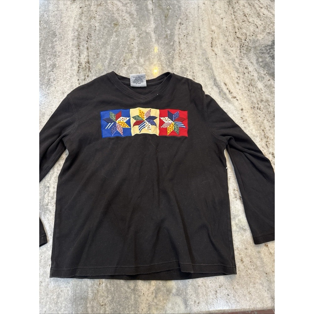 Vintage Westbound‎ Petit S Patch Work Pin Wheels Shirt Colorful 3/4 Sleeve